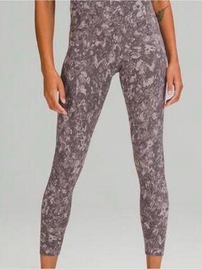 LULU LEMON High-Rise Snakeskin / Marble Print Leggings